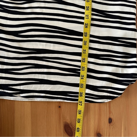 Nine West | Black & White Zebra Print Mini Shirt Dress | Animal Print Dress - Picture 11 of 11